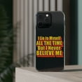 thumbnail image 3 of DistinctInk Clear Hybrid Case for Apple iPhone 15 Pro Max (6.7" Screen) - Lie To Myself But Never Believe Me - Shockproof Protection, 3 of 9