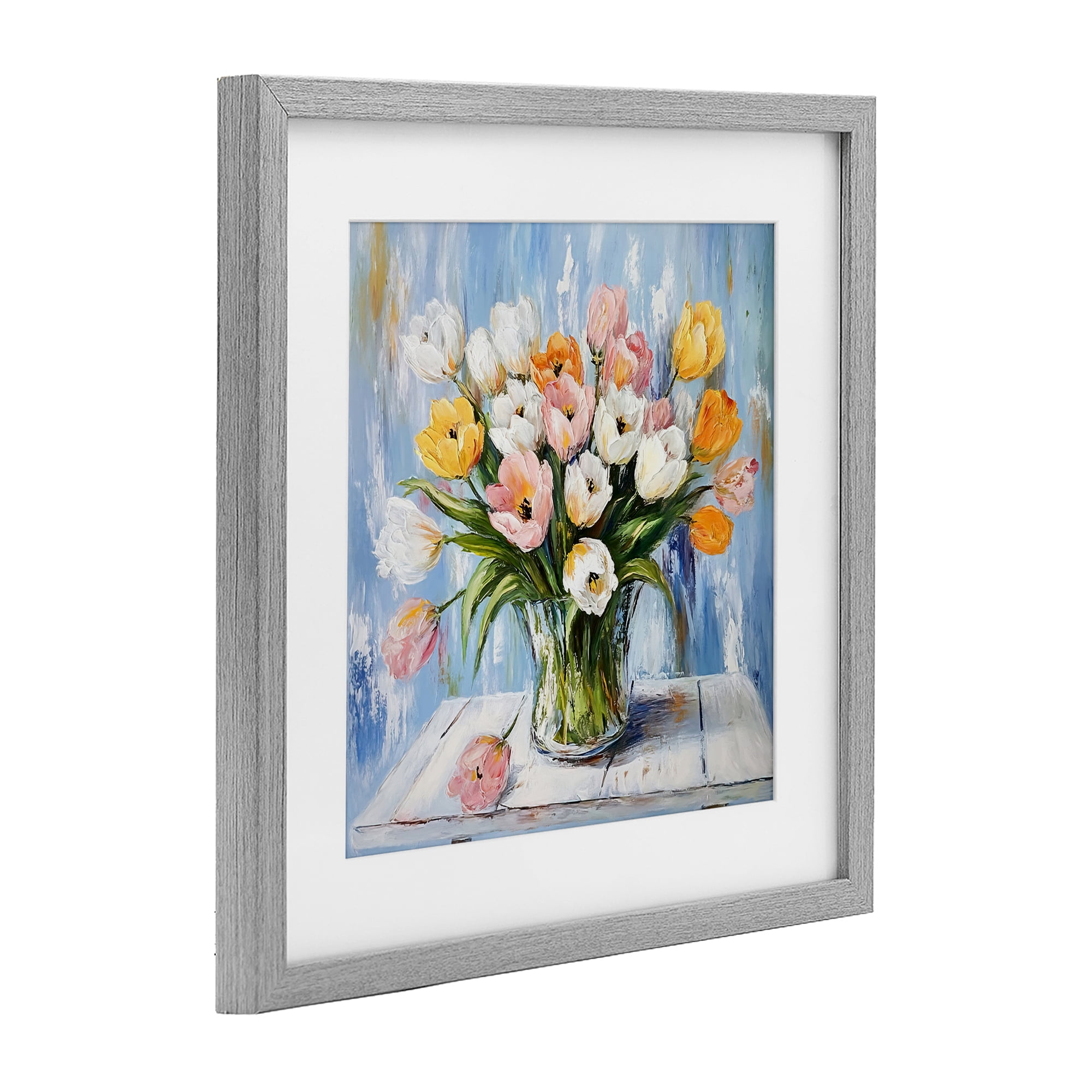 Stupell Industries Her Cottage Garden Tulips Gray Framed Print Under Glass, design by Tina LeCour