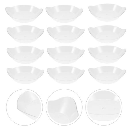 HEANUJJ 50 Pcs Clear Fruit Appetizer Plates Set, Transparent Small Dish for Snacks and Party Serving