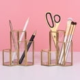 thumbnail image 5 of Glass Gold Pen Holder Hexagon Shaped Organizer for Desk Pens Rulers Makeup Brush Storage Combination for Case Container, 5 of 7
