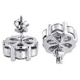 thumbnail image 2 of Diamond Flower Stud Earrings 14K White Gold Mens Ladies 13mm Solitaire 5.50 Ct., 2 of 3
