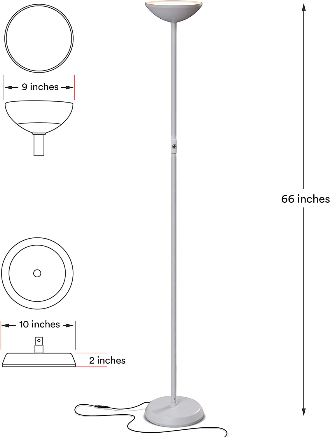 KESHENGDA SkyLite LED Floor lamp, Torchiere Super Bright Floor Lamp for