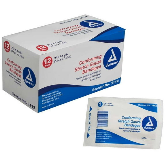 Dynarex Stretch Gauze Bandage Roll Ster 3" (12/Pack)