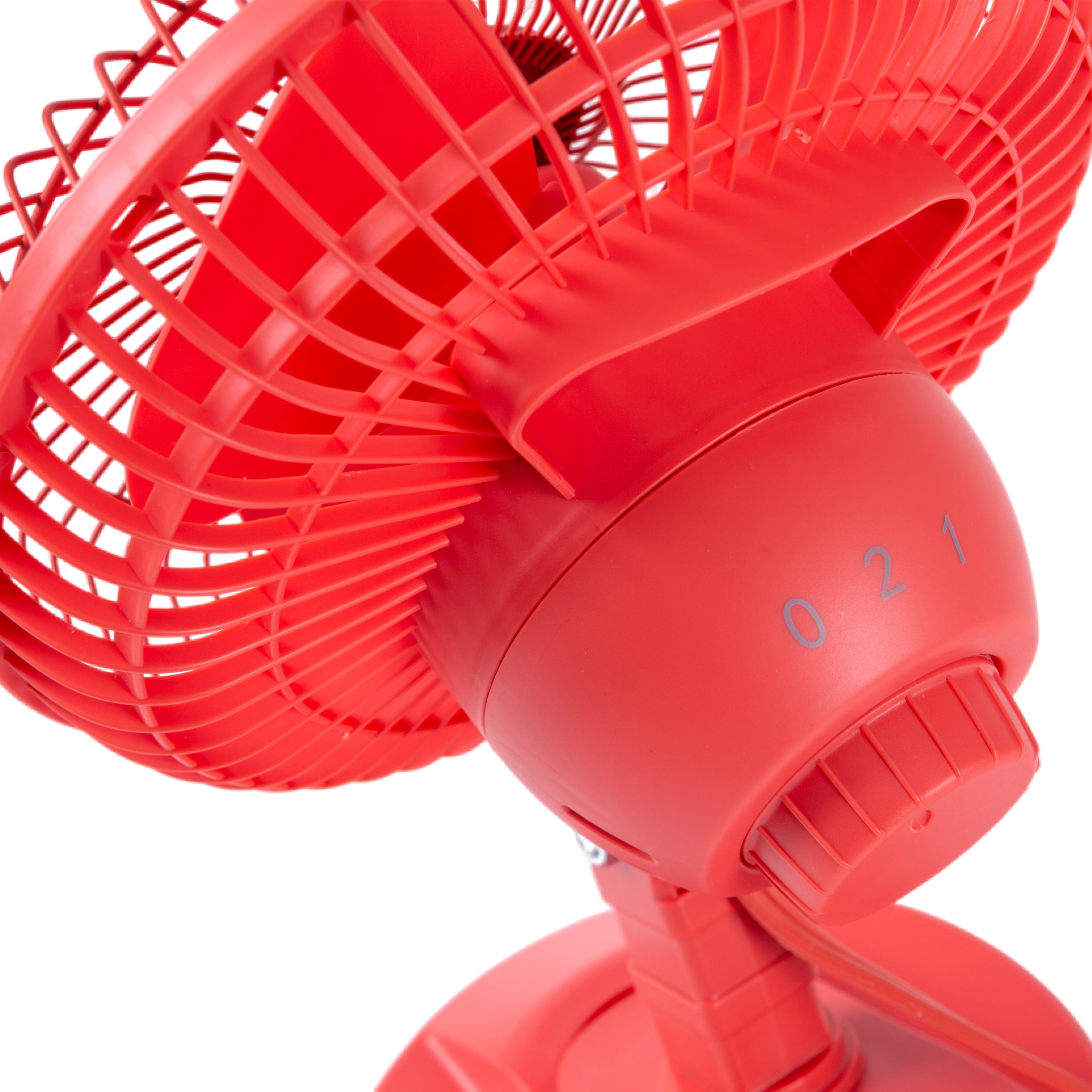 Mainstays 6" Desktop, Clip AC Electric Household Personal Fan With 2 Speed Coral Fire