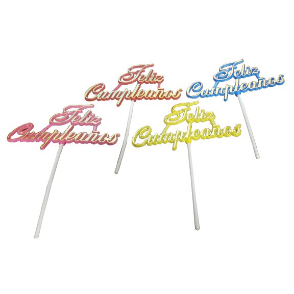 Happy Birthday Script Cake Pick (4 pieces)