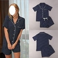 thumbnail image 4 of Womens Pajamas Summer Polka Dot Short Sleeve Shirt Button Sleepwear PJ Set 2 Piece, 4 of 4