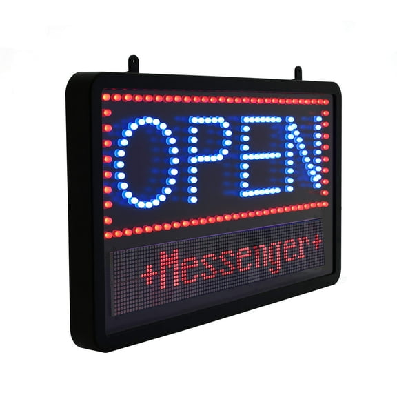 Alpine Led Open Signs for Business with Remote - Super Bright Lighted Open Sign, Easily Programmable Led Sign 3 Mode Electric Display