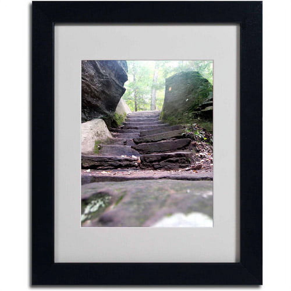 Trademark Fine Art "Endless Stairway" Canvas Art by Monica Fleet, Black Frame