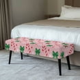 thumbnail image 2 of Yuyamidu Pink Christmas Bench Cover for Dining Table Non Slip Removable Bench Slipcover with Elastic Edge Breathable Rectangle Seat Protector Gift for Friends, 2 of 8