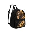 thumbnail image 2 of HELLHERO Horse Sunflower Pattern Travel Shoulder Bags Zipper Closure Daypack for Hiking Outdoor, Polyester Zipper Compartment Small Backpack, 2 of 8