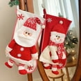 thumbnail image 2 of Sijiali Christmas Stockings Snowman Santa Claus Character Ornamental Large Capacity Knitted Xmas Stocking Children Gift, 2 of 10