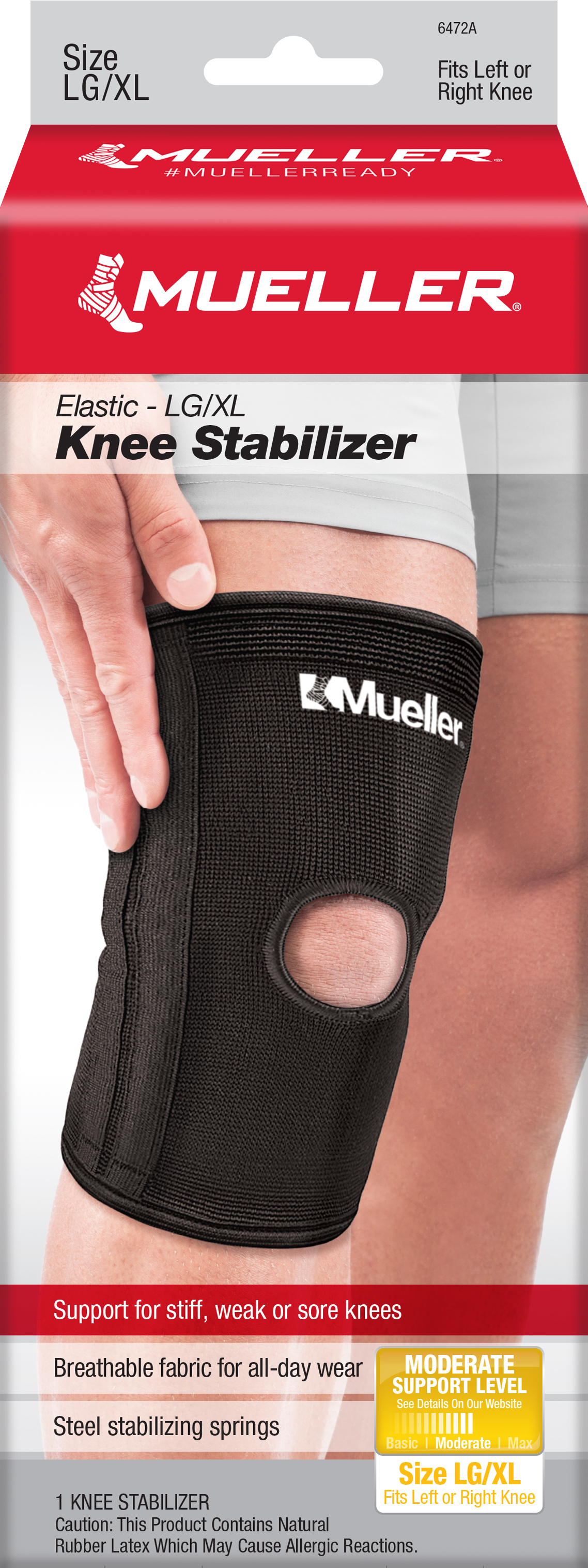 Mueller Elastic Knee Stabilizer, Black, Large/Extra Large - image 2 of 10