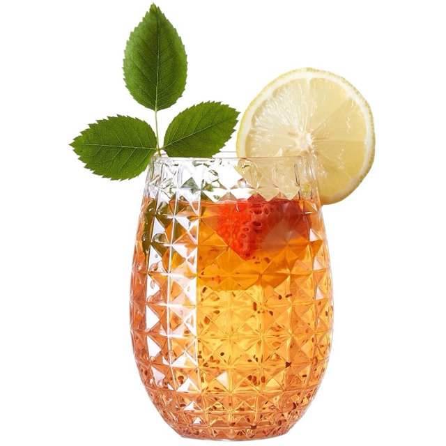 Copa de vino de piña transparente PET de 12 oz, copa de vino tinto de plástico de grado alimenticio con forma de huevo, taza de whisky de gran capacidad de 360 ml