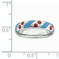 thumbnail image 5 of Sterling Silver Polished Blue/Red Enameled Ring, 5 of 6