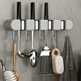 thumbnail image 6 of 4 Racks and 5 Hook Broom Mop Holder with Hooks Wall Mounted Broom Storage Rack No Drilling Self-Adhesive Mop Broom Organizer Mop Holder Hanger for Bathroom Office Kitchen Closet Garage, 6 of 7