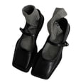 thumbnail image 3 of Zapatos de plataforma con correa en el tobillo, 2 piezas, zapatos de plataforma dulces para mujer, zapatos cerrados con punta cuadrada, rendimiento confiable, 3 of 9