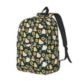 thumbnail image 2 of Daiia Bear Sunflower Vintage Canvas Backpack for Men and Women ,Hiking Backpack,Travel Laptop Bag for School,Large Capacity Backpack, 2 of 8