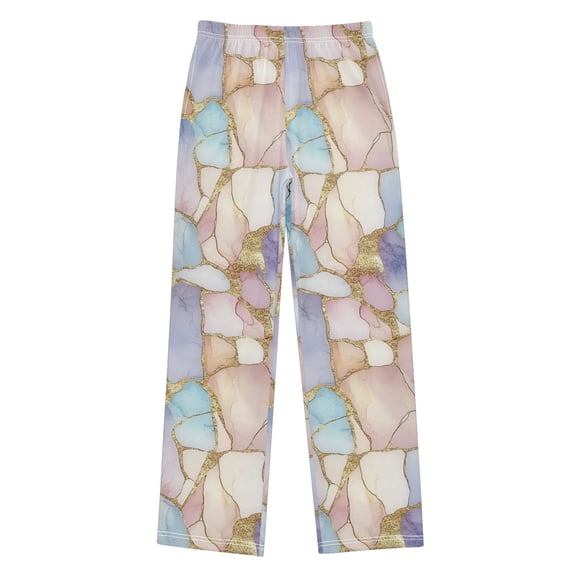 FORMRS Kids Pajama Pants with Pockets Size 6-8Y Boys Lounge Sleep Bottoms, Elegant Marble Pattern
