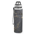 thumbnail image 2 of Black and Golden Marble 32oz Water Bottles with Straw Tritan Leakproof Sports Bottle BPA Free Clear for Fitness Gym Swimming Cycling, 2 of 7