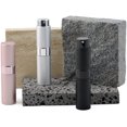 thumbnail image 4 of Botella de perfume vacía de 8 ml (plata, rosa, negro) (3 piezas) Mini spray de viaje, pulverizador atomizador, 4 of 5