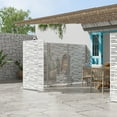 thumbnail image 3 of MAYEERTY 72×47" Outdoor White Metal Privacy Panel Screen for Backyard & Garden, Shadow Play Pattern, 3 of 9