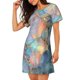 thumbnail image 2 of Easygdp Pastel Abstract Fluid Art Camisón de manga corta para mujer, informal, estampado, 2 of 6