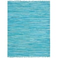 thumbnail image 3 of Unique Loom Chindi Cotton Collection Area Rug - Striped (8' x 10' Rectangle Light Blue/Ivory), 3 of 7