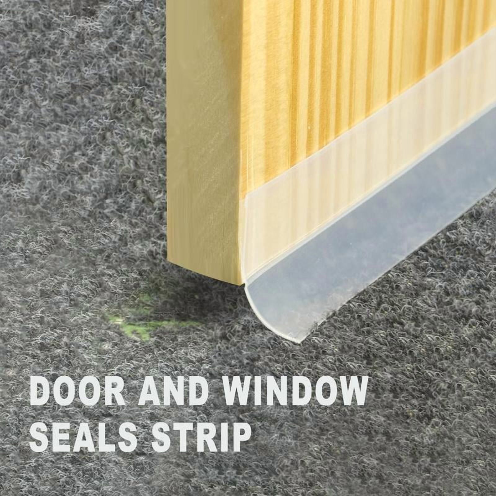 Lentorgi*Seal Insulation Tape Feet Clear Silicone Weather Stripping Door Seal Strips and Door Bottom Draft Barrier Strips for Window Sealing and Door Bottom Sealing
