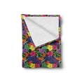thumbnail image 2 of Colorful Soft Flannel Fleece Throw Blanket, Vibrant Colored Bedding Plants Hibiscus Bloom Floral Jungle in Summer Time, Cozy Plush for Indoor and Outdoor Use, 50" x 60", Multicolor, by Ambesonne, 2 of 6