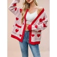 thumbnail image 6 of Women'S Cardigan Soft Pocketed Long Sleeves Casual Knitted Open Front Cardigan Sweaters Pink L, 6 of 8