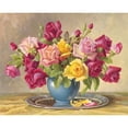 thumbnail image 3 of Krueger, E. 24x20 Black Modern Framed Museum Art Print Titled - ROSES IN A BLUE VASE, 3 of 5