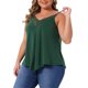 thumbnail image 4 of Camiseta sin mangas de encaje en V para mujeres de tallas grandes 4X verde, 4 of 6