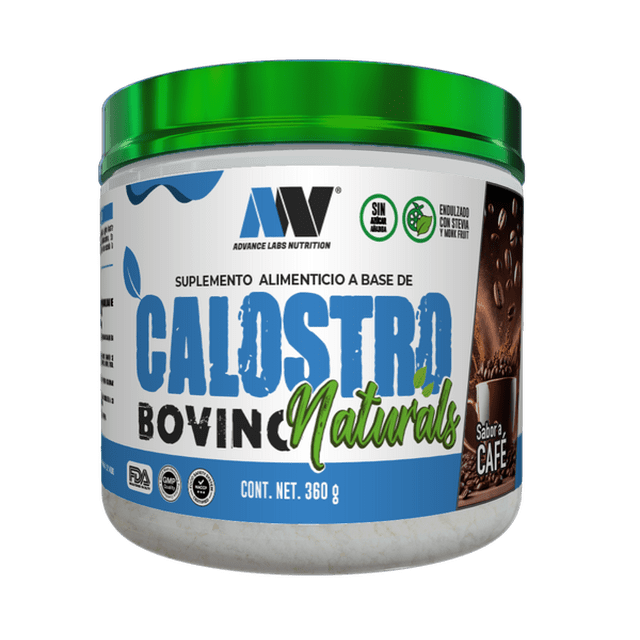 Calostro Bovino en Polvo Advance Labs Naturals Stevia y Monk Fruit Café 60 Serv 360g