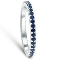 thumbnail image 3 of Pompeii3  3/4Ct Blue Sapphire Stackable Ring Wedding Band 10k White Gold (,), 3 of 4