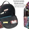 thumbnail image 5 of Lsque Color Shiny Pattern Backpack – School Travel Canvas Daypack with Ergonomic Padded Straps, Multiple Compartments & Leather Handle, 5 of 5