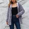 thumbnail image 4 of Women's Fleece Jacket Women's Fuzzy Fleece Zipper Front Long Cardigan Coat Warm Winter Outwear Jackets, 4 of 6