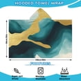 thumbnail image 2 of Blue and Gold Marble Golden Dots Pattern Hooded Bath Towel，60"x35" for Ages 3 To 12 Kids, Quick Dry Lightweight Soft Microfiber Hood Beach Towel Cover Up for Kids, 2 of 7