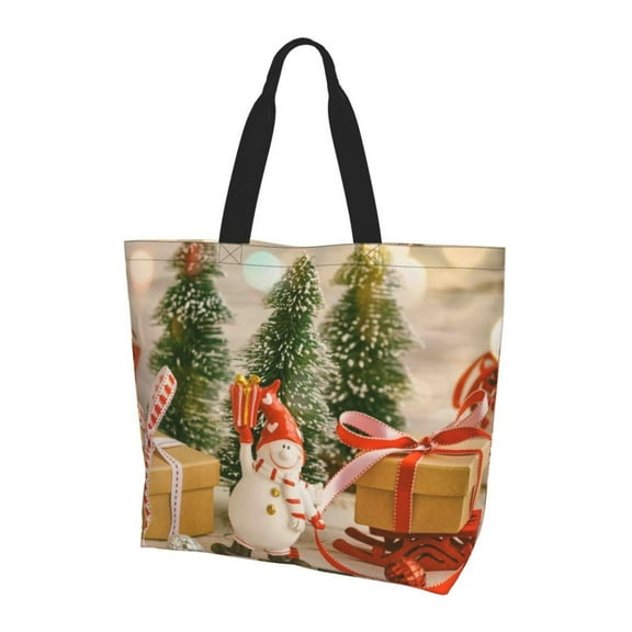 Yiaed Holiday Christmas Stars Print Handbag for Women Tote Purse Shoulder Bag Large Fashion Hobo Purse Handbag Shopping Tote