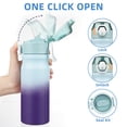 thumbnail image 3 of BJPKPK Botella de agua aislada de 18 oz con pajita Botellas de agua de doble pared de acero inoxidable Termo a prueba de fugas sin BPA con tapa abatible con cerradura y pico de silicona suave,Ocean Dr, 3 of 5