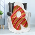 thumbnail image 4 of Christmas Alphabet Soft Flannel Fleece Throw Blanket, Xmas Themed Cookie Shaped Letter R Noel Monogram Art, Cozy Plush for Indoor and Outdoor Use, 60" x 80", Ginger Vermilion and White, by Ambesonne, 4 of 5