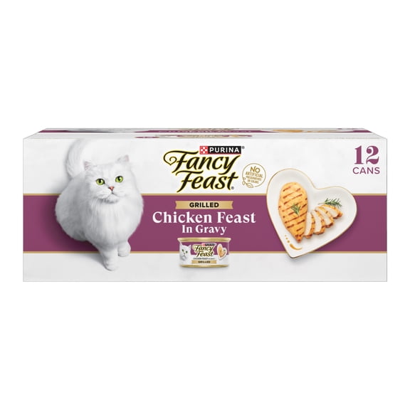 Purina Fancy Feast Grilled Chicken Feast in Gravy Wet Cat Food, 3 oz, 12 Pack