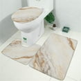 thumbnail image 2 of White Gold Marble Pattern Bathroom Rugs Sets 3 Piece,Toilet Cover Set,Absorbent Non Slip Bathroom Mats Sets with U-Shaped Contour Rug Toilet Rug Set, 2 of 5