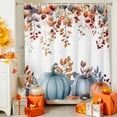 thumbnail image 4 of Shower Curtain 72"W x 84"L Watercolor Thanksgiving Pumpkins Eucalyptus Leaves Fabric Shower Curtains Set with Hooks Water Repellent Bathroom Curtains Machine Washable Bathroom Accessories, 4 of 6