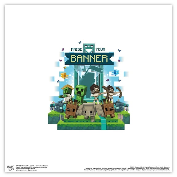 Gallery Pops Minecraft: Legends - Raise Your Banner Wall Art, Unframed Version, 12" x 12"