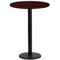 thumbnail image 1 of Bowery Hill Table de Bar de Restaurant Ronde de 24 Pouces en Noir et Acajou, 1 of 2