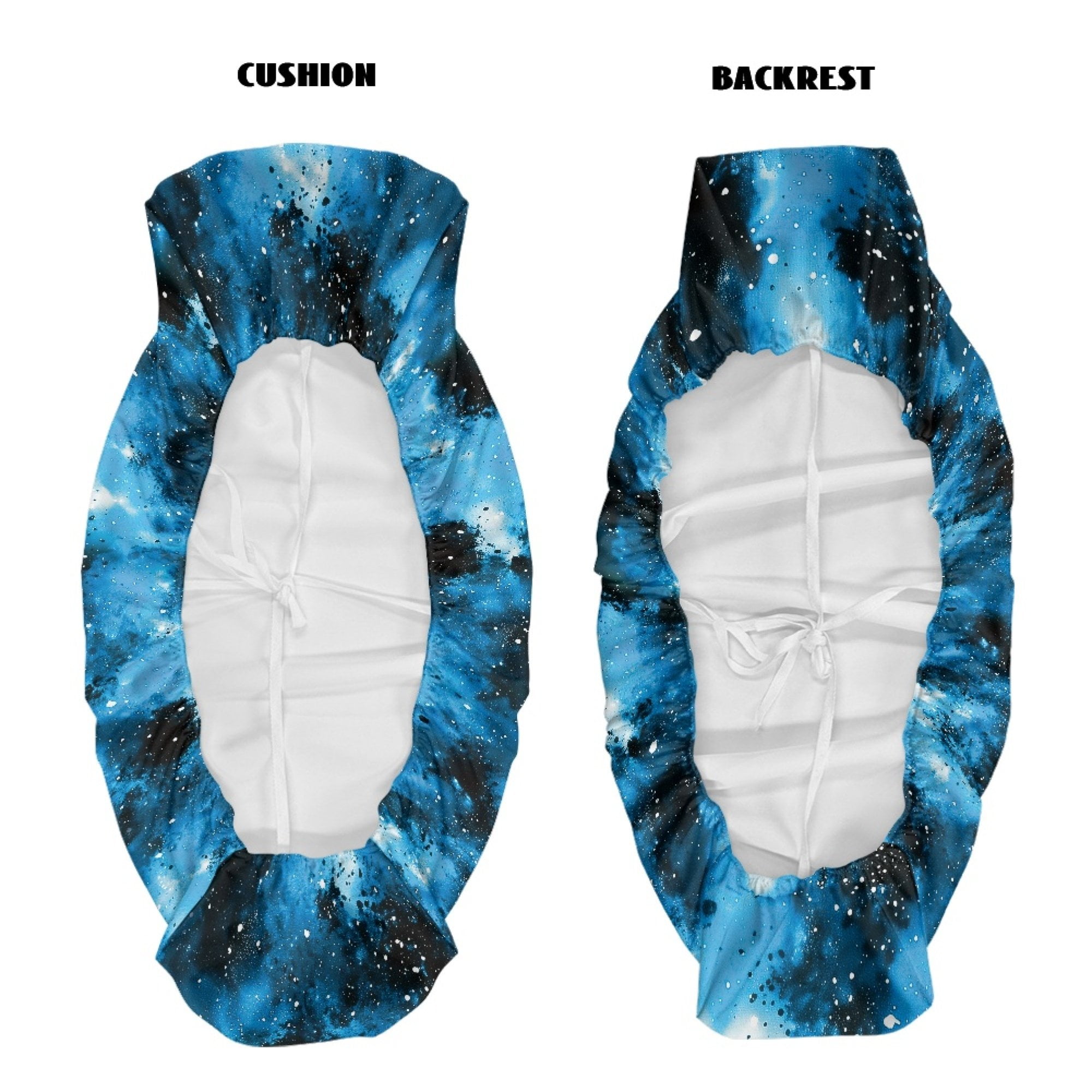 ZIATUBLES UTV Seat Covers 2 Pack, Waterproof Polyester Front Bench Seat Protectors Compatible with Kawasaki Mule 3000 4000, Fade Wear Resistant UTV Decor Accessory Part, Blue Black Abstract Tie-Dyed