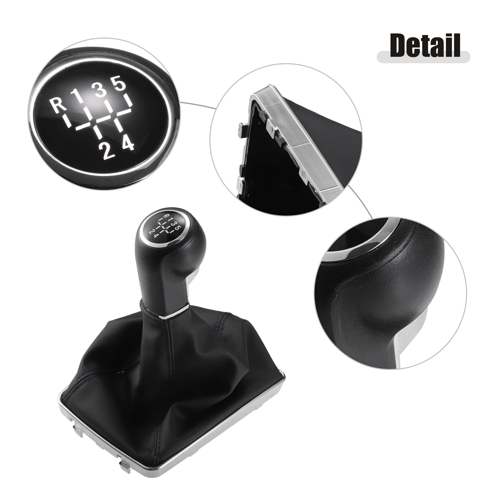 Unique Bargains 5 Speed Manual Gear Shift Knob Stick Shifter Lever Head Ball with Boot Cover for Opel for Astra