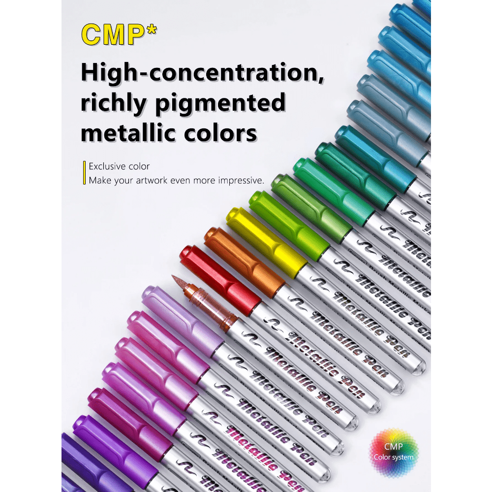 12/24/36/48 Metallic Brush Paint Marker Pens, Permanent Art Markers, DIY Resin Mold Drawing Painting Supplies Craft Markers Pen