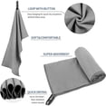 thumbnail image 4 of Toalla de playa ultrafina de microfibra para viajes al aire libre, de secado rápido, para deportes, ducha y acampada (gris), 4 of 6