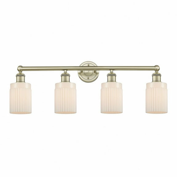 616-4W-AB-G341 Innovations Lighting Hadley - 4 Light Bath Vanity In Modern Style-11.5 Inches Tall and 31.5 Inches Wide-Antique Brass Finish-Matte